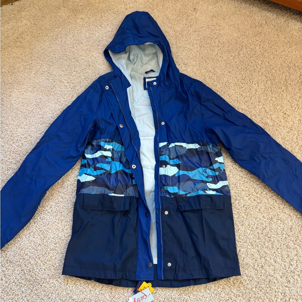 Cat & Jack Blue Patterned Kids Raincoat
